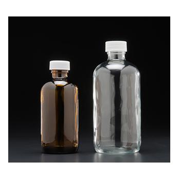 Boston Round Glass Bottles, PTFE Lined, Precleaned