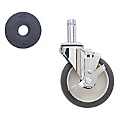 Caster-Braking, InterMetro, 5" Height, Gray Urethane with Brake and Bumper, #5MPB, 1/EA