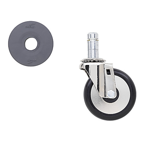 Metro 4LD 4" Resilient Rubber Swivel Stem Caster for Super Erecta