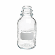 Wheaton® Safety Coated Clear Glass Bottles, 16 oz, Poly Lined Screw Caps,  case/24