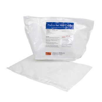 Pharma-Sat Mop Covers™ Pre-Saturated with 70% IPA / 30% DI, Fit any 8"x 15" Mop Frame, 100% Polyester Mop Covers, Non-Shedding, Non-Sterile, (25/bag, 4 bags/case + 4  pads)