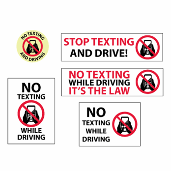 No Texting While Driving Decals and Stickers