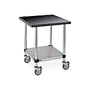 Metro Mobile-Ready Stainless Worktable with Black Phenolic Top