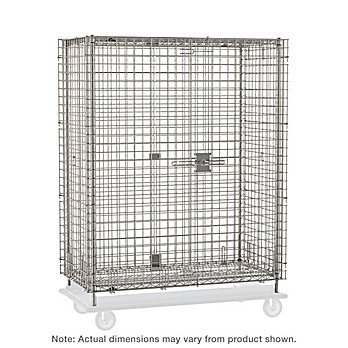 Metro Super Erecta Heavy-Duty Dolly and Plate Caster Security Shelving Unit, Stainless Steel, 28.0625" x 63.125" x 62" (Dolly and Casters Not Included)