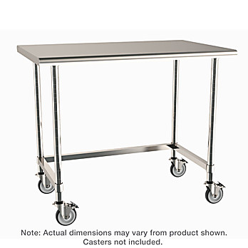 Metro Mobile-Ready Stainless Worktable with Stainless Island Top and 3-Sided Frame, 30" x 29.75" x 35.188"