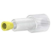 XP-345 Flangeless Fitting, Standard Knurl, Natural PFA, 1/8" OD Tubing, 1/4-28 Flat-Bottom