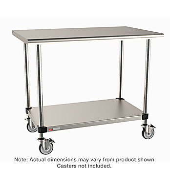 Metro Mobile-Ready Stainless Worktable with Stainless Island Top