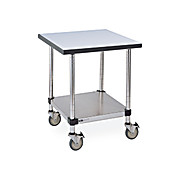 Metro Mobile-Ready Stainless Worktable with Gray Phenolic Top