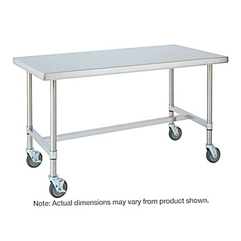 Metro HD Super Stainless Steel Mobile Worktable with Bottom H-Frame