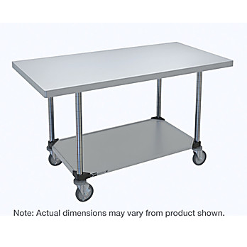 Metro HD Super Stainless Steel Mobile Worktable with Stainless Bottom Shelf