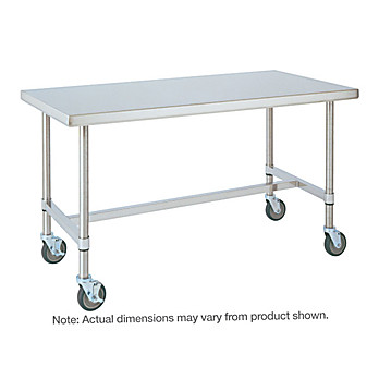 Metro HD Super Type 316 Stainless Steel Mobile Worktable with Bottom H-Frame