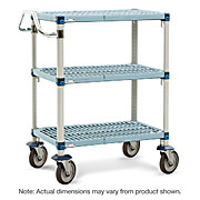 MetroMax Q 3-Shelf Industrial Plastic Shelving Utility Cart