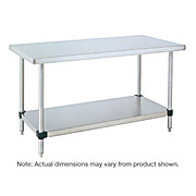Metro HD Super Type 316 Stainless Steel Stationary Worktable with Bottom 3-Sided Frame