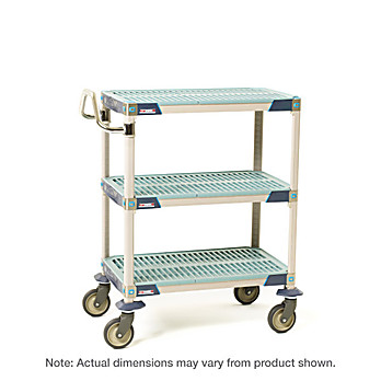 MetroMax i 3-Shelf Industrial Plastic Shelving Utility Cart, 24" x 36" x 39.25"