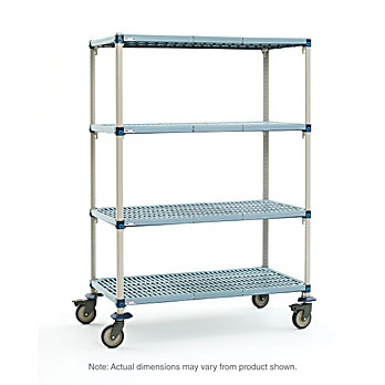 MetroMax Q 4-Shelf Industrial Plastic Shelving Mobile Cart