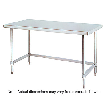 Metro HD Super Stainless Steel Stationary Worktable with Bottom 3-Sided Frame