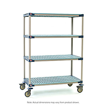 MetroMax 4 X336PG4 4-Shelf Industrial Plastic Shelving Mobile Cart