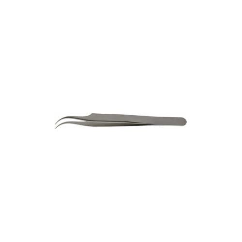 7 Inch Long Stainless Steel Curved Tweezers with Serrated Tip