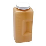 Graduated Square Bottles, Wide Mouth High-Density Polyethylene