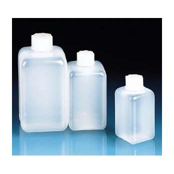 Square Bottles with Screw Caps, High Density Polyethylene