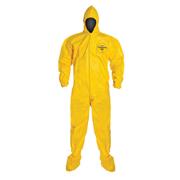 Tychem® 2000 Coveralls with Standard Fit Hood, Elastic Wrists & Attached Socks (Bound Seams)