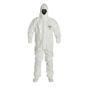 Tychem® 4000 Coveralls with Respirator Fit Hood, Elastic Wrists & Attached Socks