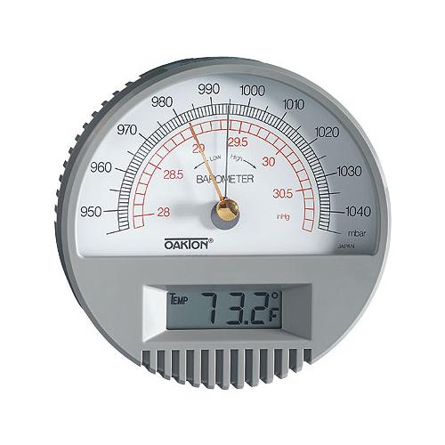 Oakton WD-03316-80 Barometer, mbar/in. Hg. w/ Thermometer. Wall Mount.