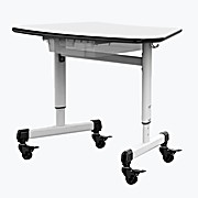 Height-Adjustable Trapezoid Student Desk with Drawer