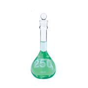 KIMAX® Heavy-Duty Wide Mouth Class A Volumetric Flasks with Glass Stoppers, Calibrated, Serialized & Certified