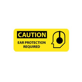 Caution, Ear Protection Required With Graphic Signs