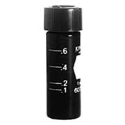 Micro-Vials, Amber 203 Borosilicate Glass, Screw Thread, Graduated, with Solid Top Closure and PTFE-Faced White Rubber Liner, Assembled, ACCUFORM®