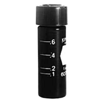 Micro-Vials, Amber 203 Borosilicate Glass, Screw Thread, Graduated, with Solid Top Closure and PTFE-Faced White Rubber Liner, Assembled, ACCUFORM®