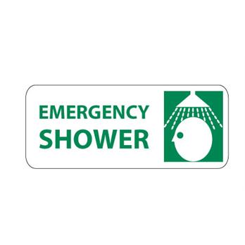 Emergency Shower With Graphic Signs