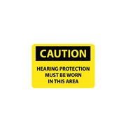 Caution, Hearing Protection Must Be Worn In This Area Signs