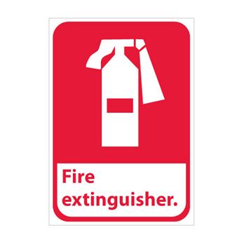 Fire Extinguisher With Graphic Signs