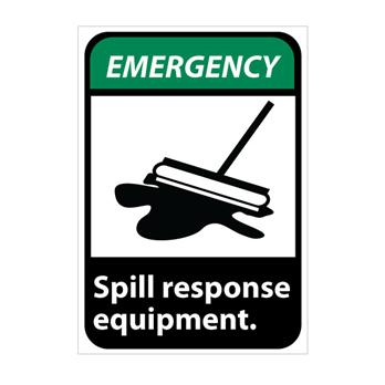 Emergency, Spill Response Equipment With Graphic Signs