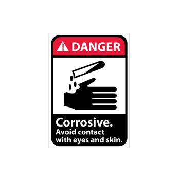 Danger, Corrosive Avoid Contact With Eyes And Skin With Graphic Signs