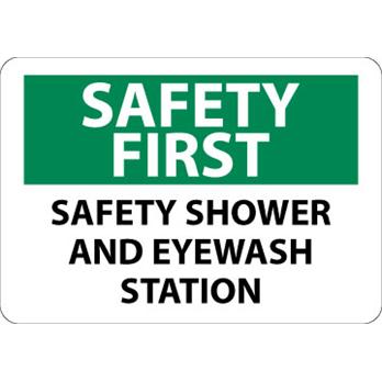 Safety First, Safety Shower And Eye Wash Station Signs