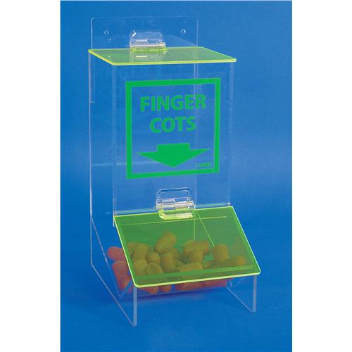 9 Depth S-Curve FCD-03 Acrylic 3 Compartment Dispenser with Access Tray and Lid for Ear Plugs 1/4 Thickness Clear 17 Width Finger Cots and Eye Glass Cleaners 12 Height 