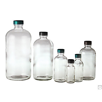 Clear Boston Round Bottles with PP Hole Cap & Silicone/PTFE Septa