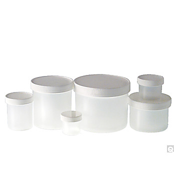 Natural Polypropylene Jar with White Polypropylene SturdeeSeal® PE Foam Caps