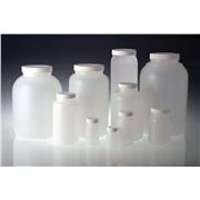 Natural HDPE Wide Mouth Rounds with White Polypropylene Unlined Caps
