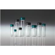 Clear Borosilicate Sample Vials with Black Phenolic PolyCone Caps