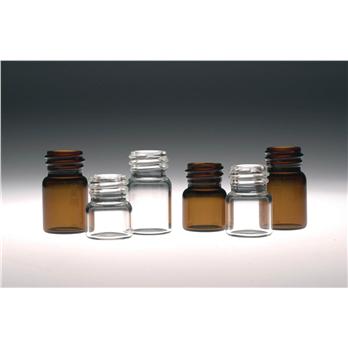 Amber Borosilicate Compound Vial with Green Thermoset F217 & PTFE Caps