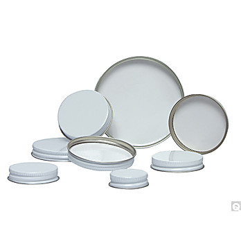 Pulp/Polyethylene Lined White Metal Caps