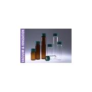 Vacuum & Ionized Clear Borosilicate Sample Vials with Black Phenolic PolyCone Caps