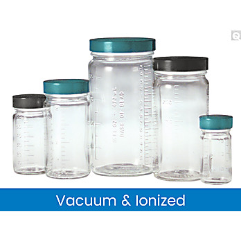 Vacuum & Ionized Clear Graduated Medium Rounds with Green Thermoset F217 & PTFE Caps 