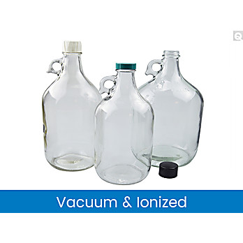 Vacuum & Ionized Clear Jug with Green Thermoset F217 & PTFE Caps Vacuum & Ionized