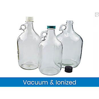 Vacuum & Ionized Clear Jug with Green Thermoset F217 & PTFE Caps