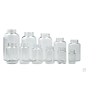 Clear PET Packer with White Polypropylene SturdeeSeal® PE Foam Caps